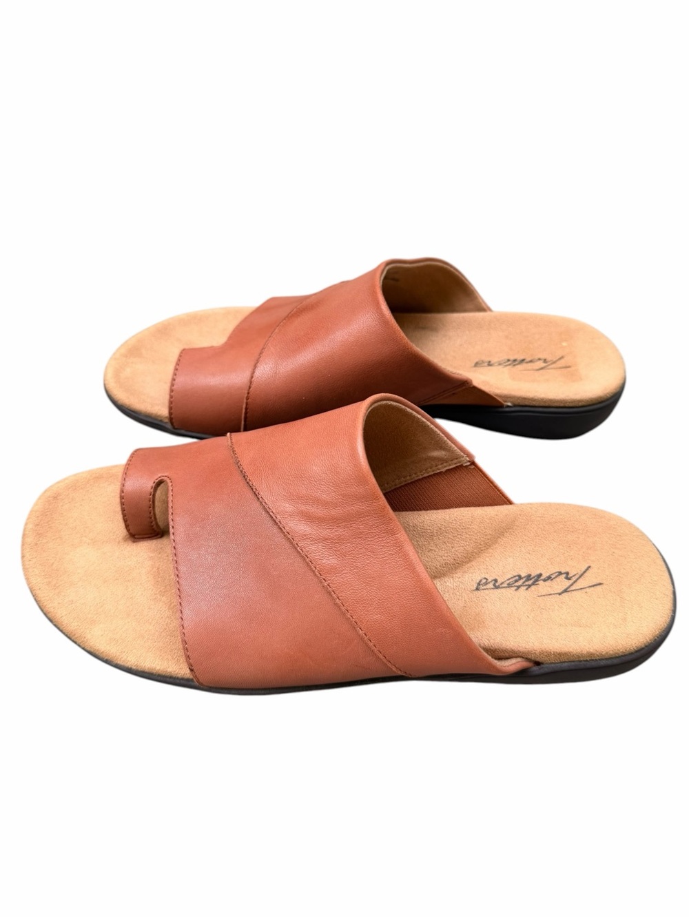 Trotters Regina Slip On 8.5 M Leather Slide Sandal Women’s Brown Toe Comfy